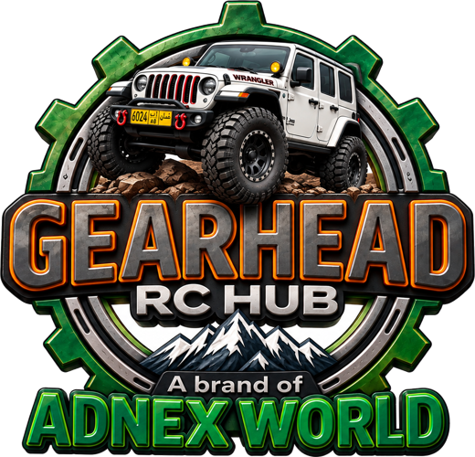 GearHead RC Hub — Jeep Wrangler, gear ring and mountain emblem